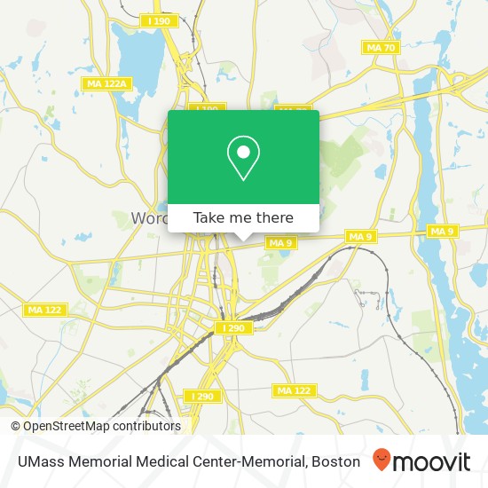 Mapa de UMass Memorial Medical Center-Memorial