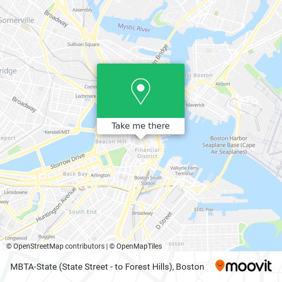 MBTA-State (State Street - to Forest Hills) map