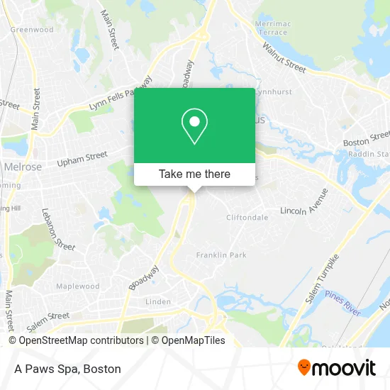 A Paws Spa map