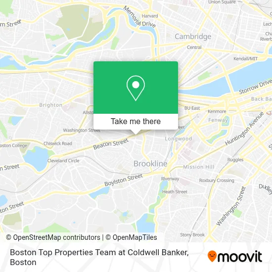 Boston Top Properties Team at Coldwell Banker map