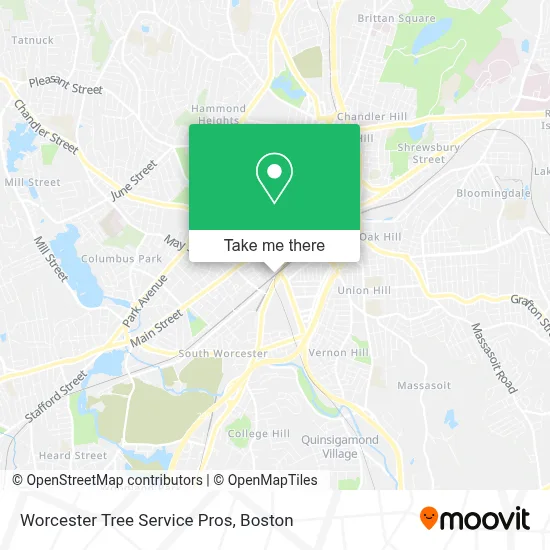Worcester Tree Service Pros map