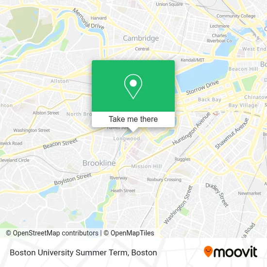 Boston University Summer Term map
