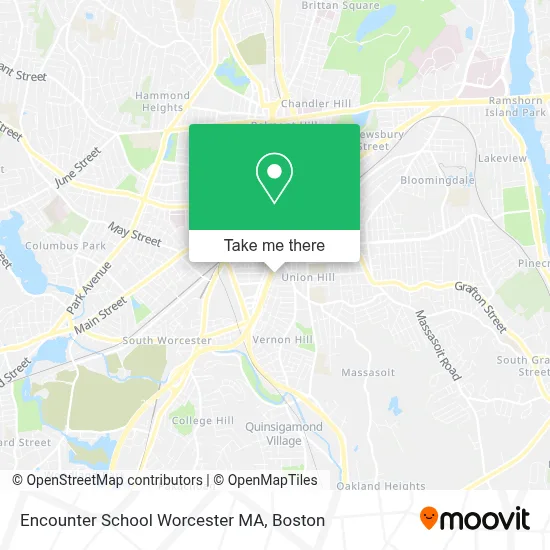 Encounter School Worcester MA map