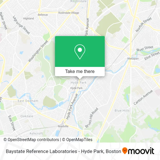 Baystate Reference Laboratories - Hyde Park map