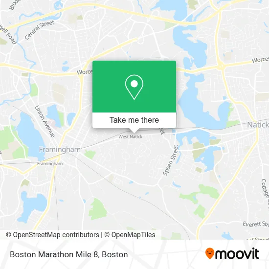 Boston Marathon Mile 8 map