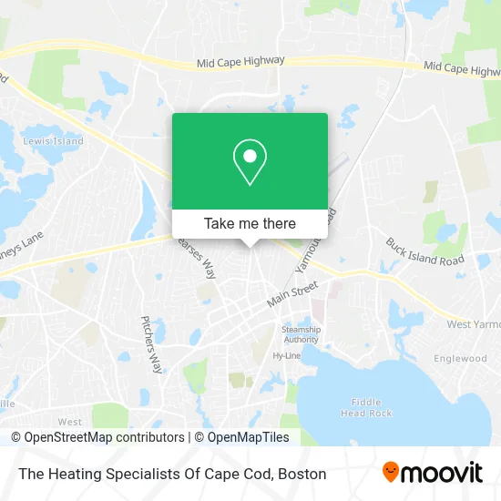 The Heating Specialists Of Cape Cod map