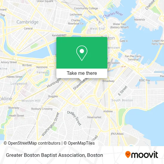 Greater Boston Baptist Association map