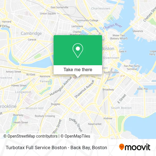 Turbotax Full Service Boston - Back Bay map