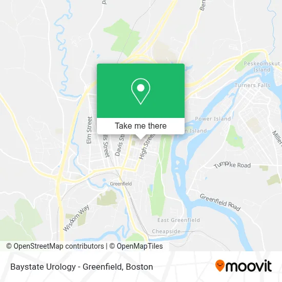 Baystate Urology - Greenfield map