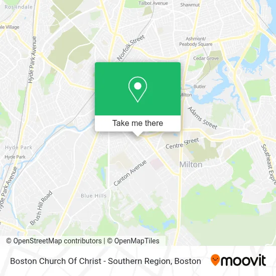 Boston Church Of Christ - Southern Region map