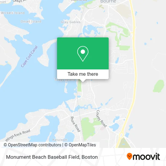 Monument Beach Baseball Field map