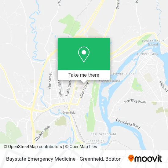 Baystate Emergency Medicine - Greenfield map