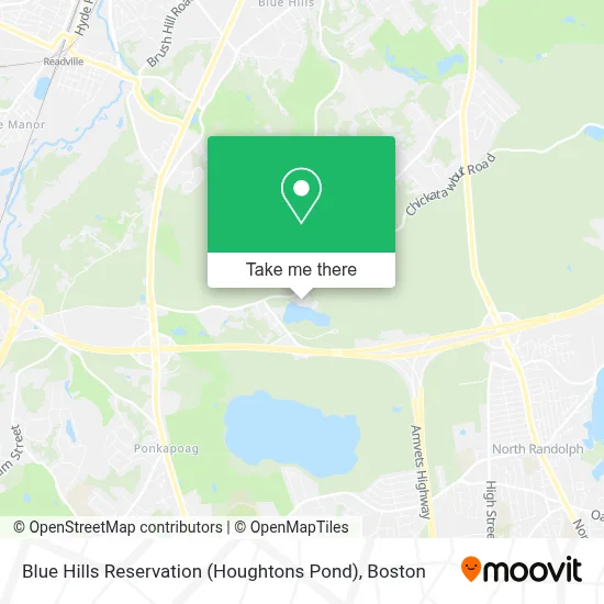 Blue Hills Reservation (Houghtons Pond) map