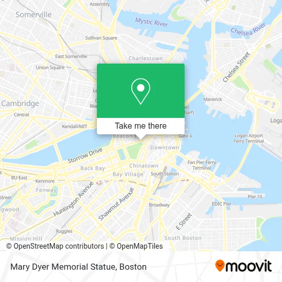 Mary Dyer Memorial Statue map