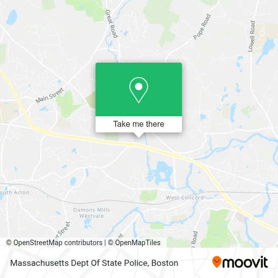 Massachusetts Dept Of State Police map