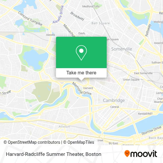 Harvard-Radcliffe Summer Theater map