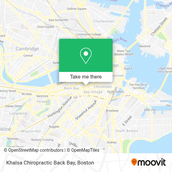 Khalsa Chiropractic Back Bay map