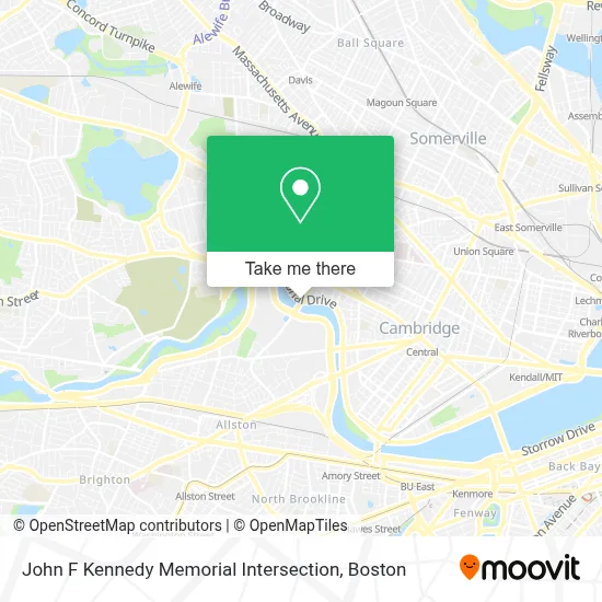 John F Kennedy Memorial Intersection map
