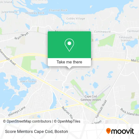 Score Mentors Cape Cod map