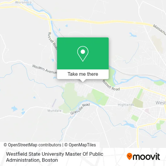 Westfield State University Master Of Public Administration map