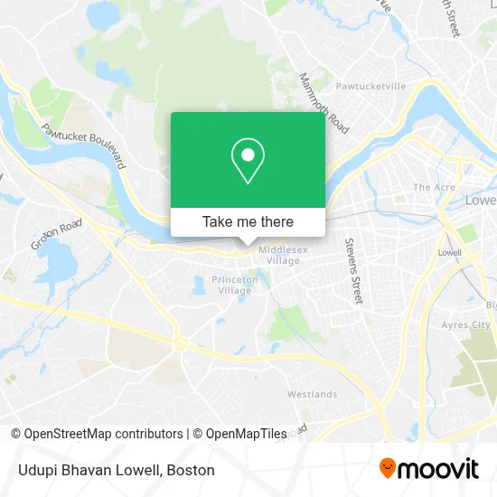Udupi Bhavan Lowell map