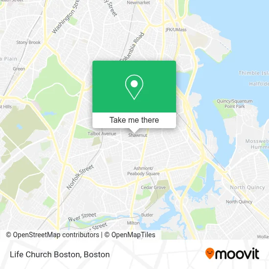 Life Church Boston map