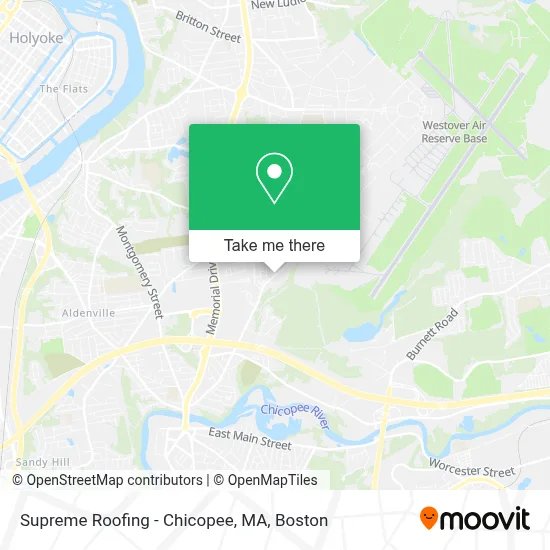 Supreme Roofing - Chicopee, MA map