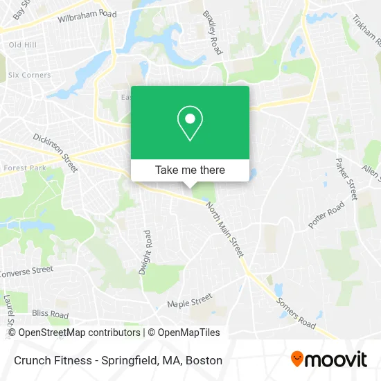 Crunch Fitness - Springfield, MA map