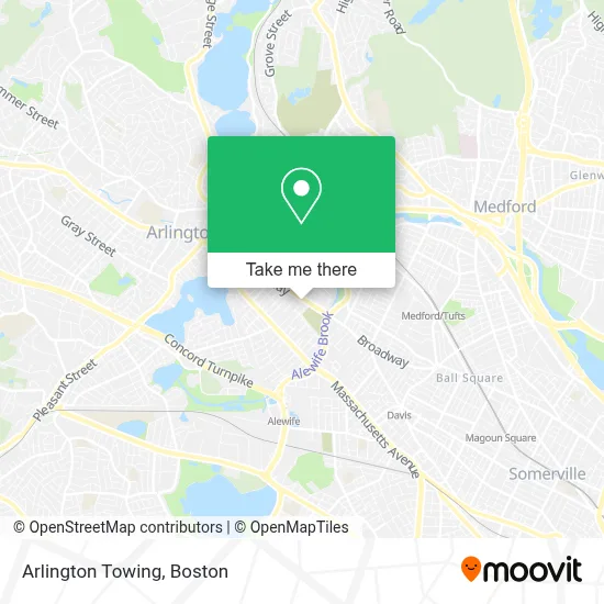 Arlington Towing map