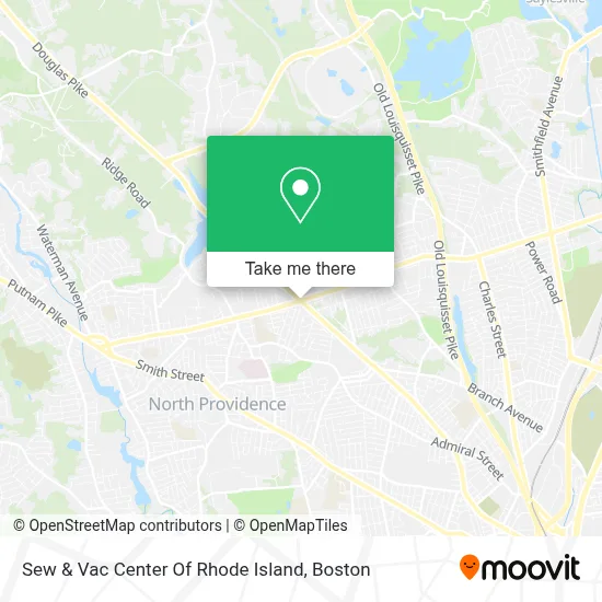 Sew & Vac Center Of Rhode Island map