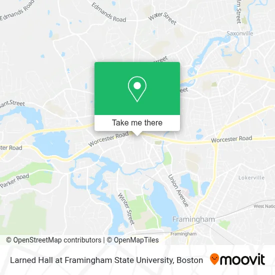 Larned Hall at Framingham State University map