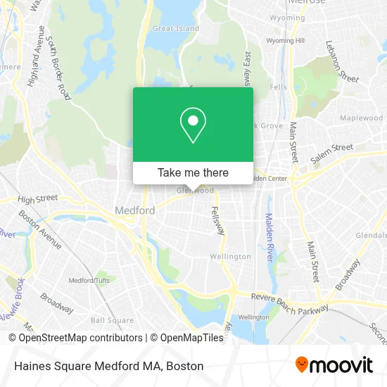 Haines Square Medford MA map