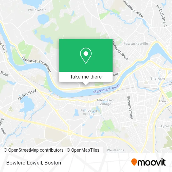 Bowlero Lowell map