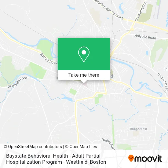 Baystate Behavioral Health - Adult Partial Hospitalization Program - Westfield map