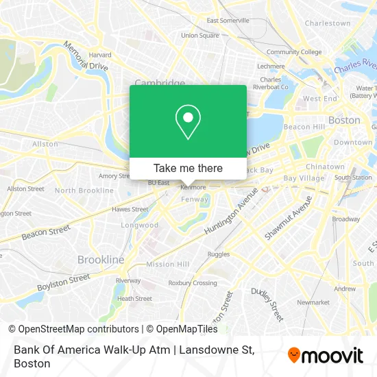 Bank Of America Walk-Up Atm | Lansdowne St map