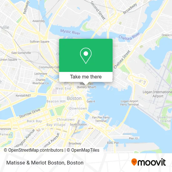 Matisse & Merlot Boston map