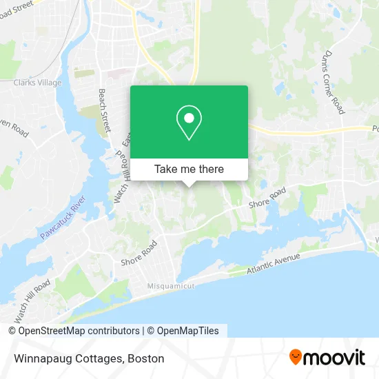 Winnapaug Cottages map