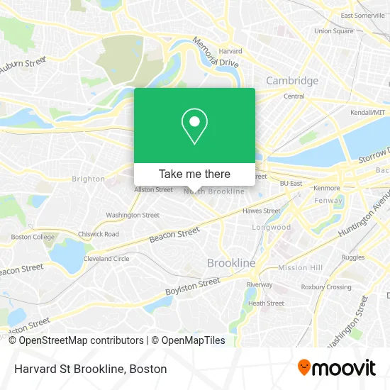 Harvard St Brookline map