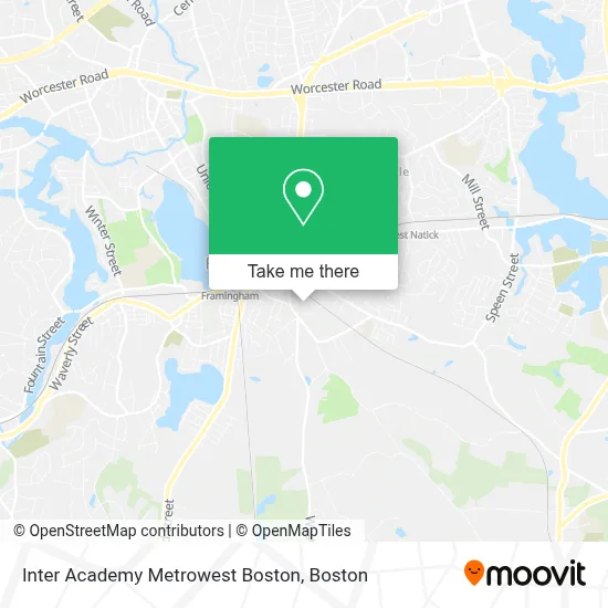 Inter Academy Metrowest Boston map
