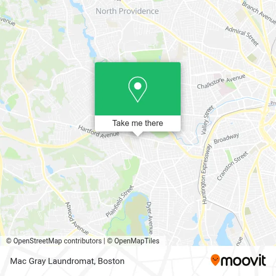 Mac Gray Laundromat map