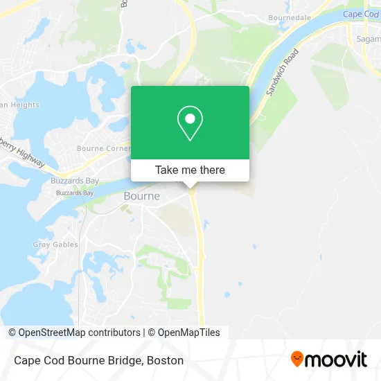 Cape Cod Bourne Bridge map