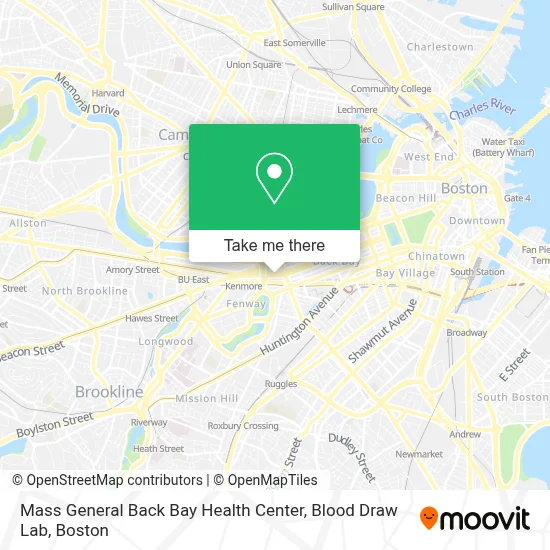 Mass General Back Bay Health Center, Blood Draw Lab map