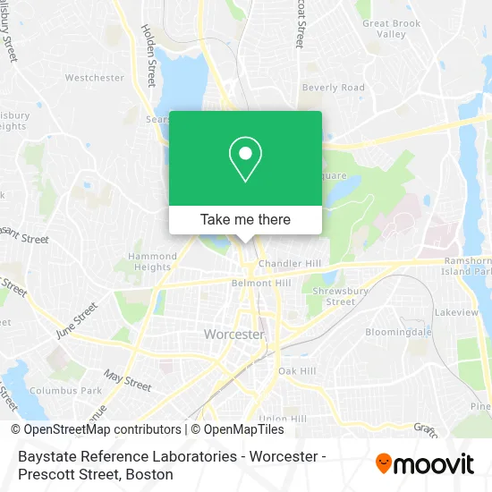Baystate Reference Laboratories - Worcester - Prescott Street map