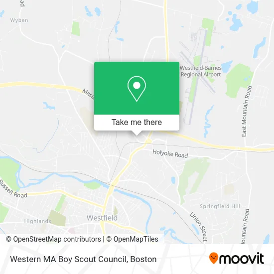 Western MA Boy Scout Council map