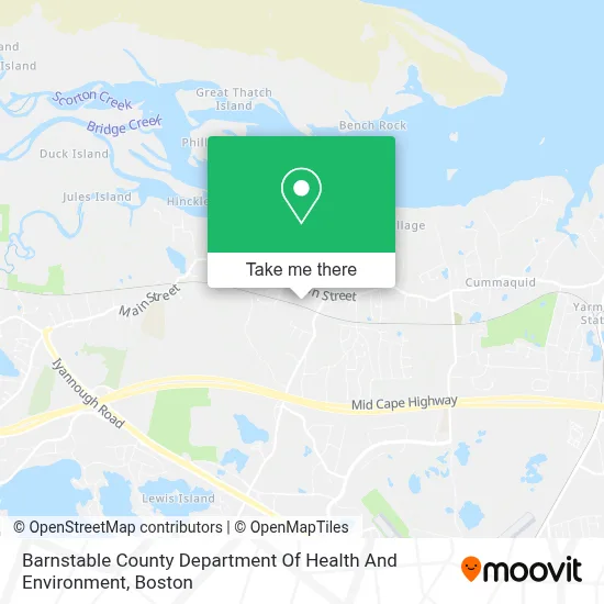Barnstable County Department Of Health And Environment map