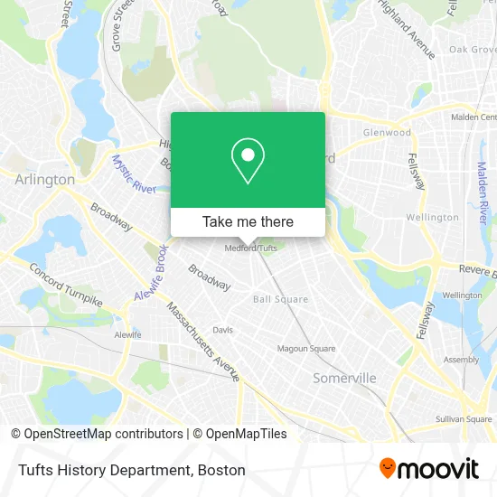 Tufts History Department map