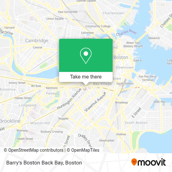 Barry's Boston Back Bay map