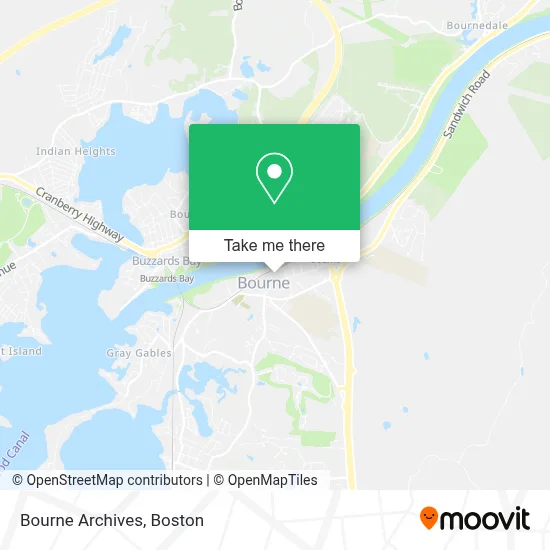 Bourne Archives map