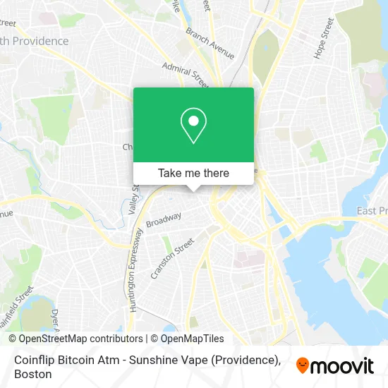 Coinflip Bitcoin Atm - Sunshine Vape (Providence) map