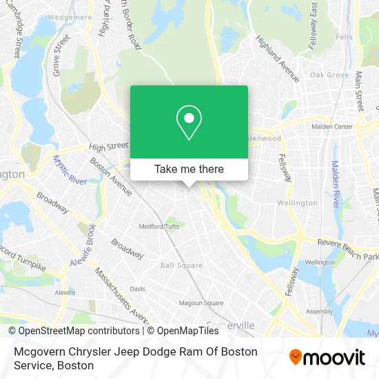Mcgovern Chrysler Jeep Dodge Ram Of Boston Service map